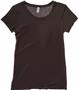 Womens ( Chocolate) Super-Soft Crew-Neck Tissue Short Sleeve T-Shirt Top