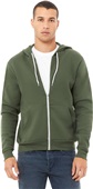 Bella+Canvas Poly-Cotton Fleece Full-Zip Hoodie MILITARY GREEN Primary