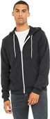 Bella+Canvas Poly-Cotton Fleece Full-Zip Hoodie DARK GREY Primary