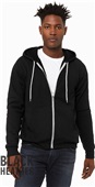 Bella+Canvas Poly-Cotton Fleece Full-Zip Hoodie BLACK HEATHER Primary