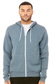 Bella+Canvas Poly-Cotton Fleece Full-Zip Hoodie HEATHER SLATE Primary