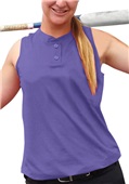 Womens Girls Fast Pitch Pin Mesh 2-Button Sleeveless Jersey