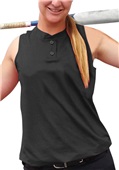 Womens Girls Fast Pitch Pin Mesh 2-Button Sleeveless Jersey