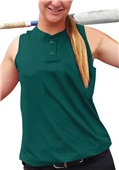 Womens Girls Fast Pitch Pin Mesh 2-Button Sleeveless Jersey