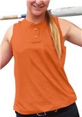 Womens Girls Fast Pitch Pin Mesh 2-Button Sleeveless Jersey
