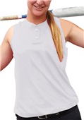 Womens Girls Fast Pitch Pin Mesh 2-Button Sleeveless Jersey