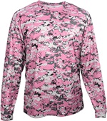 Badger Sport Adult/Youth Digital Camo L/S Tee PINK/DIGITAL Primary