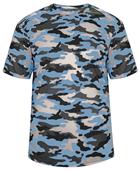 Badger Adult/Youth Short Sleeve Camo Tee Shirt COLUMBIA BLUE/CAMO Primary