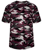 Badger Adult/Youth Short Sleeve Camo Tee Shirt MAROON/CAMO Primary