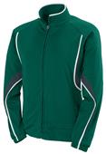 Womens 2-Color, Full Zip, Angled Pockets, Sports Jacket DARK GREEN/SLATE/WHITE Primary