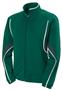 Womens 2-Color, Full Zip, Angled Pockets, Sports Warm-Up Jacket DARK GREEN/SLATE/WHITE Primary