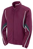 Womens 2-Color, Full Zip, Angled Pockets, Sports Jacket MAROON/SLATE/WHITE Primary