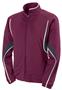 Womens 2-Color, Full Zip, Angled Pockets, Sports Warm-Up Jacket  MAROON/SLATE/WHITE Primary
