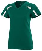 Augusta Sportswear Ladies Avail Jersey 1002 DARK GREEN/WHITE Primary