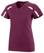 Augusta Sportswear Ladies Avail Jersey 1002 MAROON/WHITE Primary