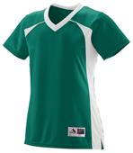 Augusta Ladies Girls Victor Replica Jersey DARK GREEN/WHITE Primary