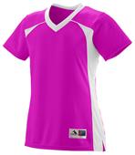 Augusta Ladies Girls Victor Replica Jersey POWER PINK/WHITE Primary