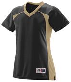 Augusta Ladies Girls Victor Replica Jersey BLACK/VEGAS GOLD Primary