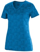 Augusta Ladies Elevate Wicking T-Shirt 1792 POWER BLUE/BLACK PRINT Primary
