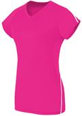  Women / Girls Short Sleeve Volleyball Jersey RASPBERRY/WHITE Primary