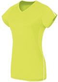  Women / Girls Short Sleeve Volleyball Jersey LIME/WHITE Primary