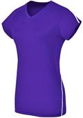  Women / Girls Short Sleeve Volleyball Jersey PURPLE/WHITE Primary