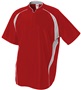 A4 Polyester 1/4 Zip Baseball Batting Jacket SCARLET Pocket