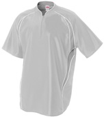 A4 Polyester 1/4 Zip Baseball Batting Jacket SILVER Pocket