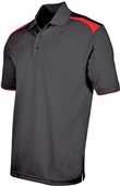 Tonix Men's Motivator Polyester Polo Shirt 1520 BLACK/SCARLET Pocket