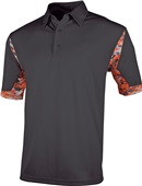 Tonix Men's Leader Digi Camo Polyester Polo Shirt 1530 BLACK/DIGITAL ORANGE Pocket