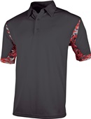Tonix Men's Leader Digi Camo Polyester Polo Shirt 1530 BLACK/DIGITAL SCARLET Pocket