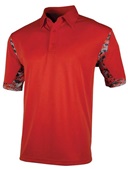 Tonix Men's Leader Digi Camo Polyester Polo Shirt 1530 SCARLET/DIGITAL SCARLET Pocket