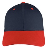 OC Sports Mid to Low Crown Twill Cap GL-271 NAVY/RED Front