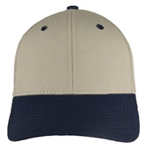OC Sports Mid to Low Crown Twill Cap GL-271 KHAKI/NAVY Front