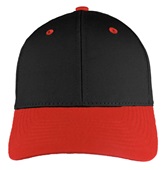 OC Sports Mid to Low Crown Twill Cap GL-271 BLACK/RED Front