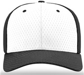 Richardson 495 Pro Mesh R-Flex Baseball Caps (ALTERN.) WHITE FRONT PANEL/BLACK VISOR/BLACK BACK Front