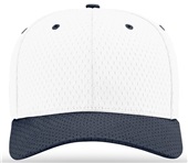 Richardson 495 Pro Mesh R-Flex Baseball Caps (COMBO) WHITE CROWN/NAVY VISOR Front