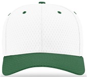Richardson 495 Pro Mesh R-Flex Baseball Caps (COMBO) WHITE CROWN/DK GREEN VISOR Front