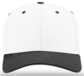 Richardson 495 Pro Mesh R-Flex Baseball Caps (COMBO) WHITE CROWN/BLACK VISOR Front