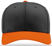 Richardson 495 Pro Mesh R-Flex Baseball Caps (COMBO) BLACK CROWN/ORANGE VISOR Front