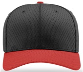 Richardson 495 Pro Mesh R-Flex Baseball Caps (COMBO) BLACK CROWN/RED VISOR Front