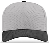 Richardson 495 Pro Mesh R-Flex Baseball Caps (COMBO) GREY CROWN/BLACK VISOR Front
