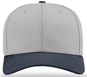 Richardson 495 Pro Mesh R-Flex Baseball Caps (COMBO) GREY CROWN/NAVY VISOR Front