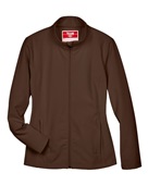 Team 365 Ladies Leader Soft Shell Jacket SPORT DARK BROWN Pocket