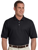 Devon & Jones Mens Pima Pique Short-Sleeve Polo BLACK Pocket