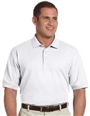 Devon & Jones Mens Pima Pique Short-Sleeve Polo WHITE Pocket