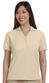 Devon & Jones Ladies Pima Pique Y-Collar Polo STONE Pocket