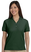 Devon & Jones Ladies Pima Pique Y-Collar Polo FOREST Pocket
