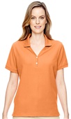 Devon & Jones Ladies Pima Pique Y-Collar Polo CANTALOUPE Pocket