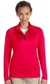 Devon & Jones Ladies Stretch Tech-Shell 1/4 Jacket RED Pocket